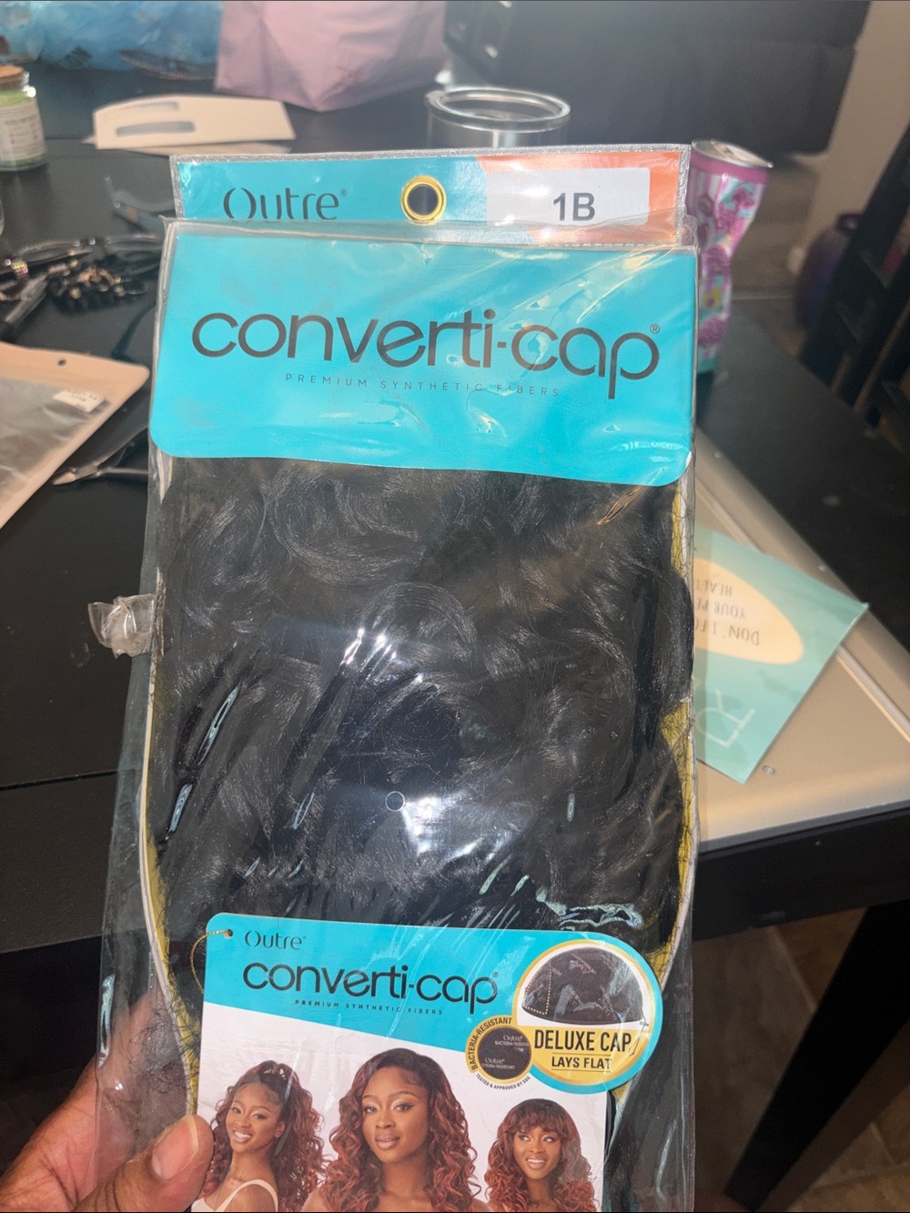 Outre Converti-Cap Women’s Synthetic Hair Wig Cap — 1B Black